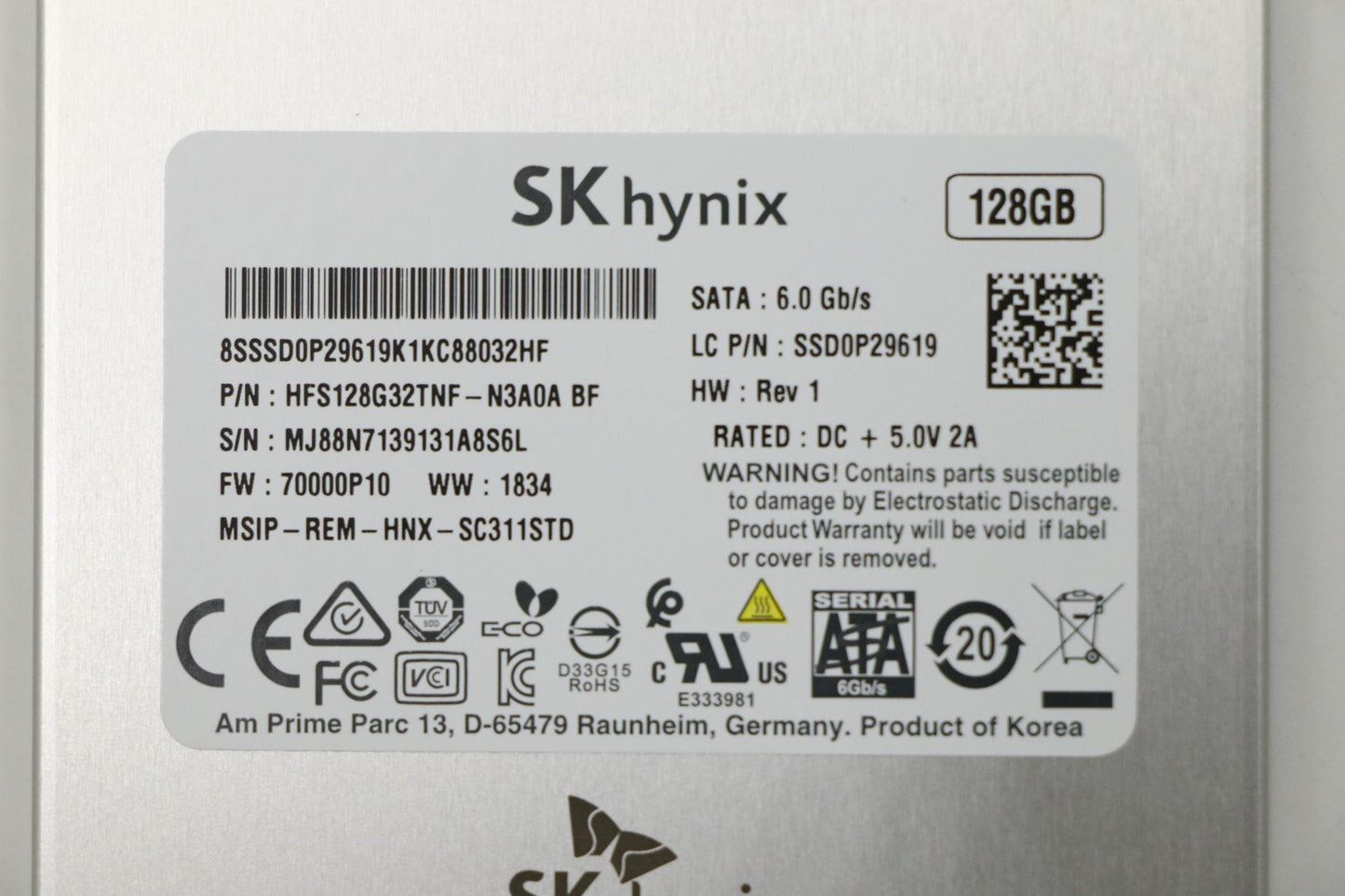 Lenovo (01FR514) 128GB 7mm SATA SSD by Hynix