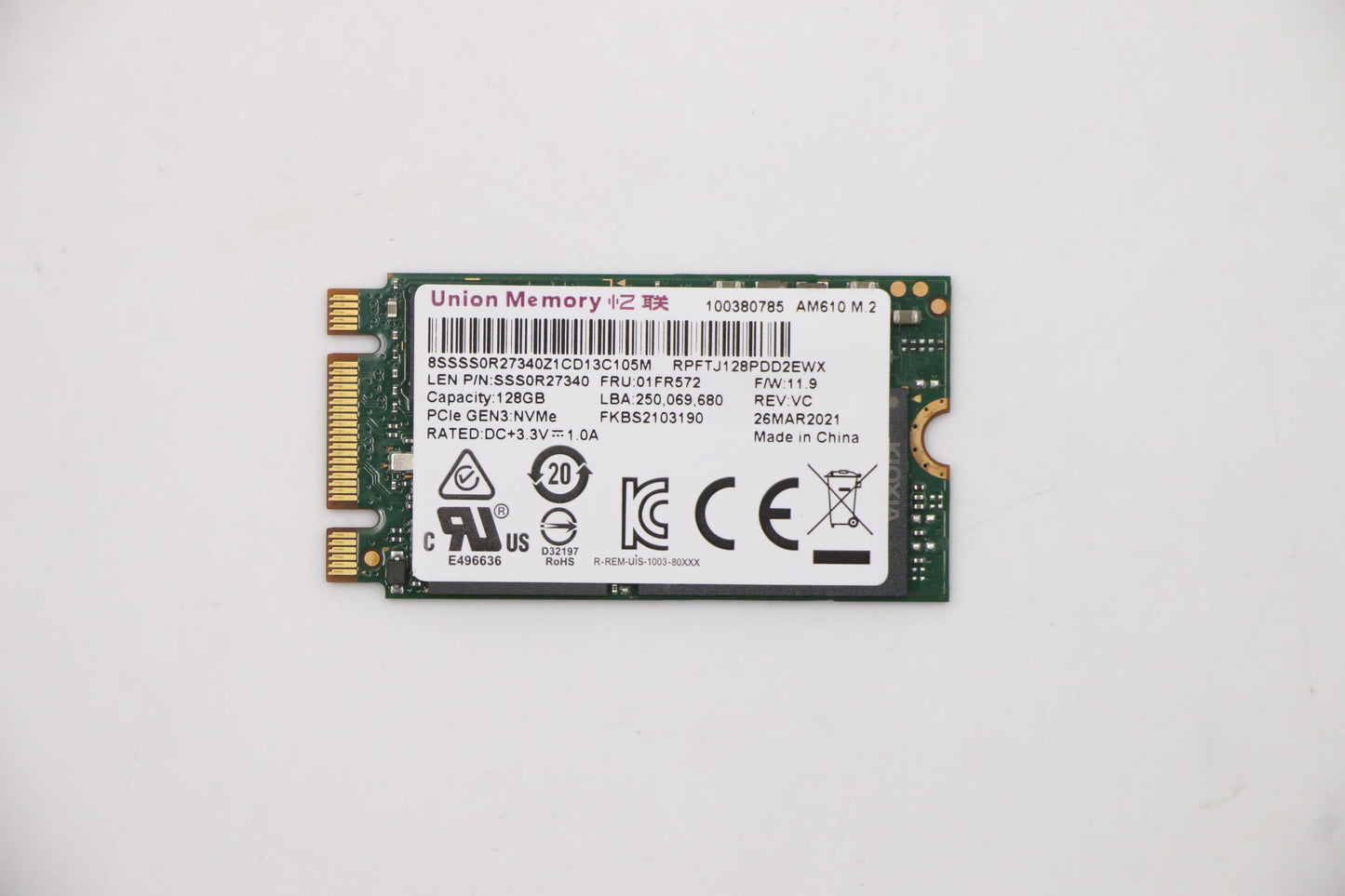 Lenovo Ssd Umis Am610 128G M.2 Pcie 2 - 01FR572