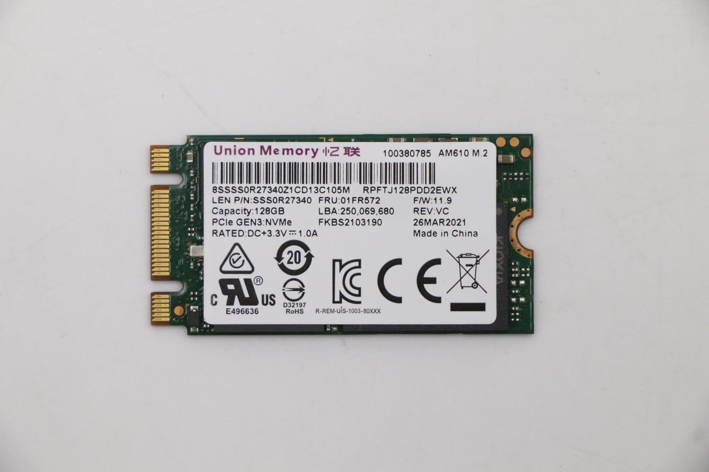 Lenovo Ssd Umis Am610 128G M.2 Pcie 2 - 01FR572