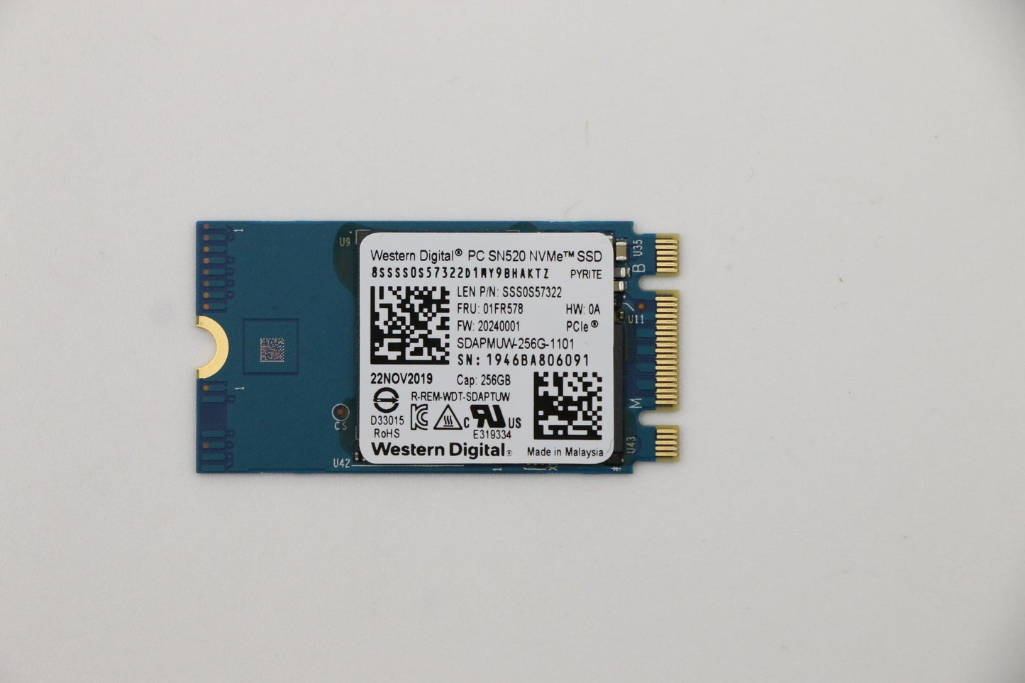 Lenovo (01FR578) 256GB SSD, M.2, PCIe, 2242, Sandisk