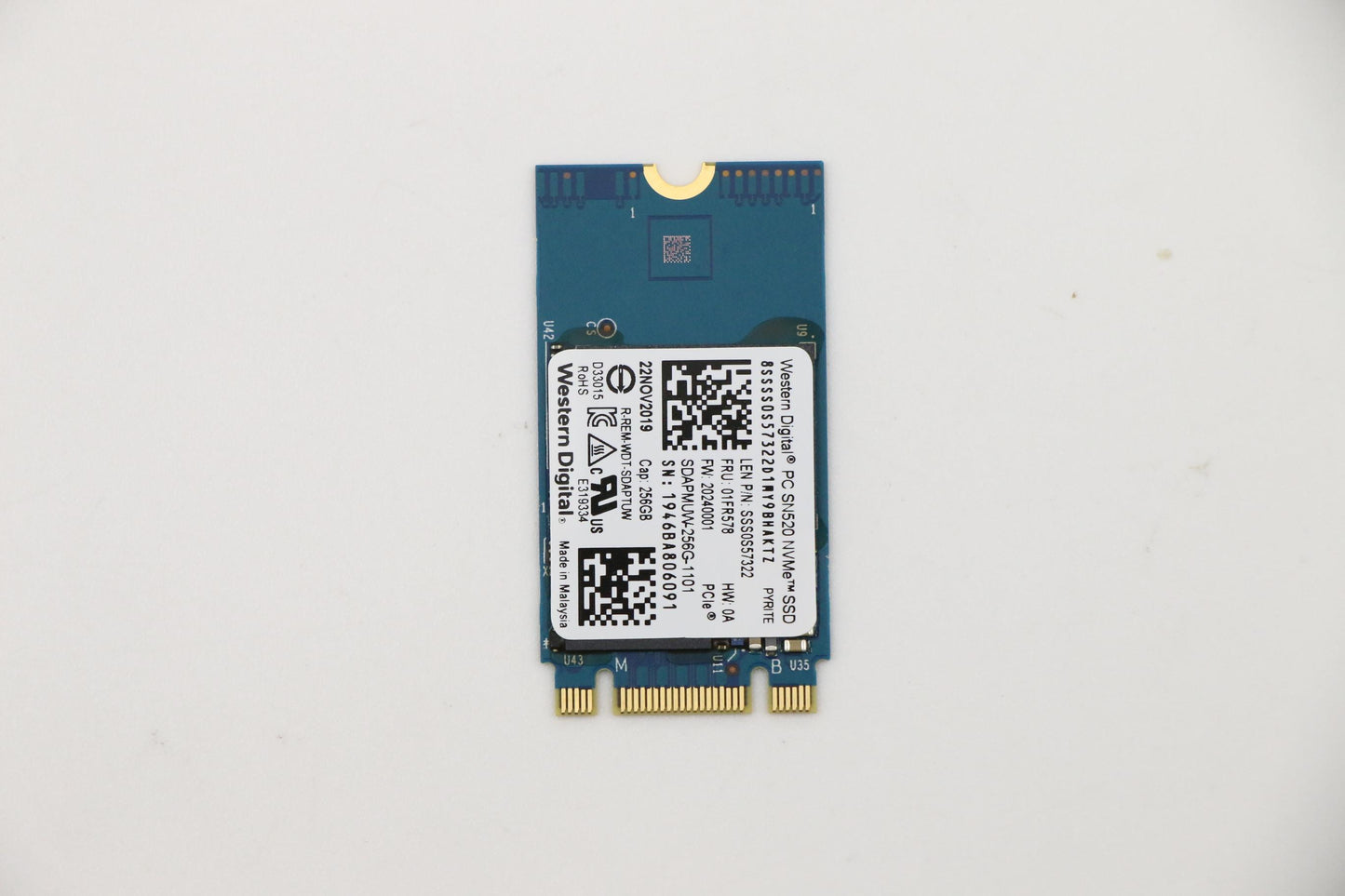 Lenovo (01FR578) 256GB SSD, M.2, PCIe, 2242, Sandisk