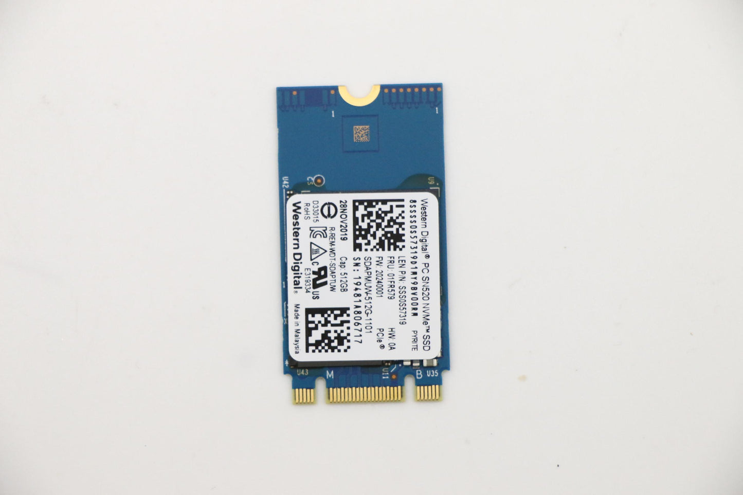 Lenovo (01FR579) 512GB SSD, M.2, 2242, PCIe 3x2, Sandisk