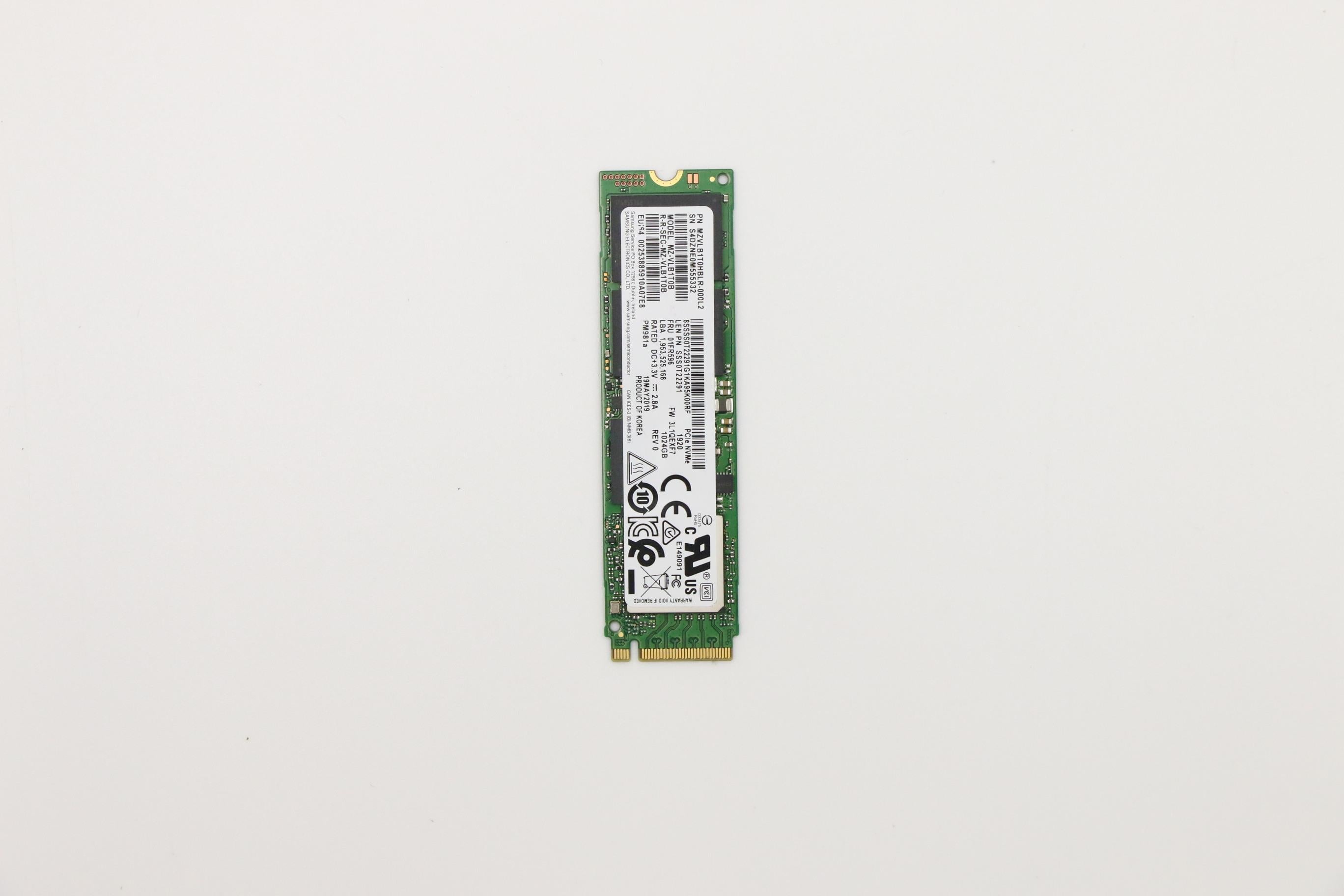 Lenovo 1TB SSD, M.2 2280, PCIe 3x4, Samsung - 01FR596– LenovoPart
