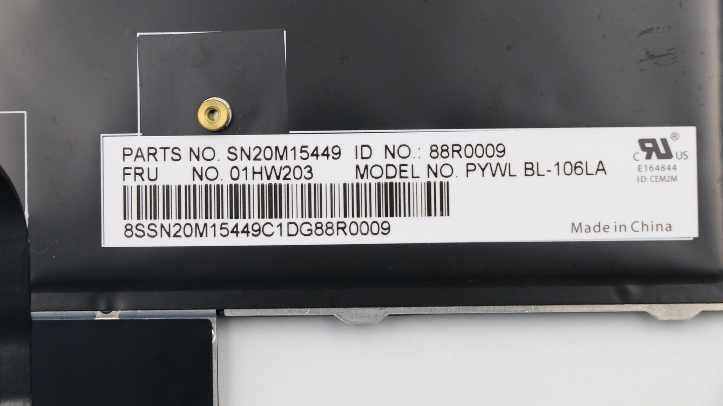 Lenovo Payton2Walter2 Bl Kbd,Las,Chy - 01HW203