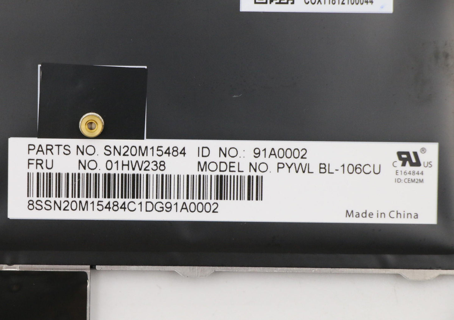 Lenovo Payton2Walter2 Bl Kbd,Cfb,Chy - 01HW238