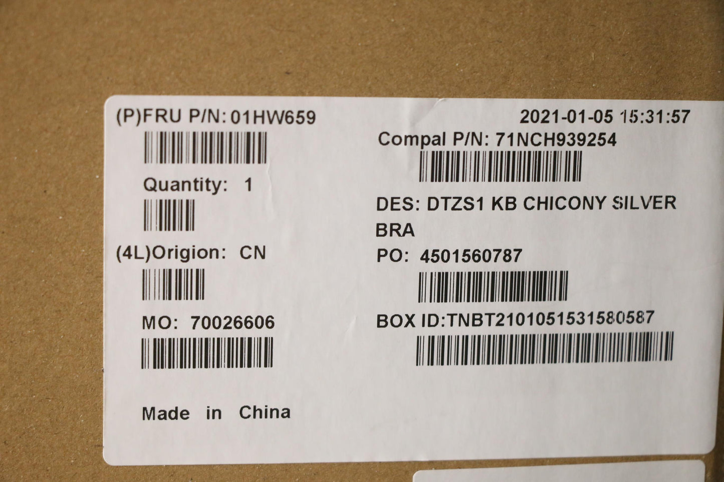 Lenovo Kb Chicony Silver Bra - 01HW659