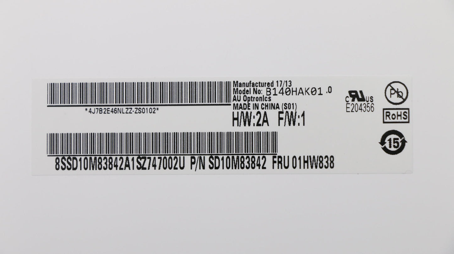 Lenovo Display Lcd 14 Fhd Ag Oncell 2 - 01HW838