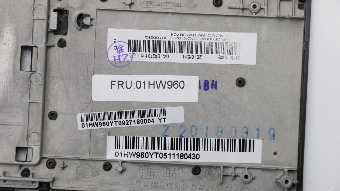 Lenovo Keyboard Bezel Asm W/O Fpr Wit - 01HW960