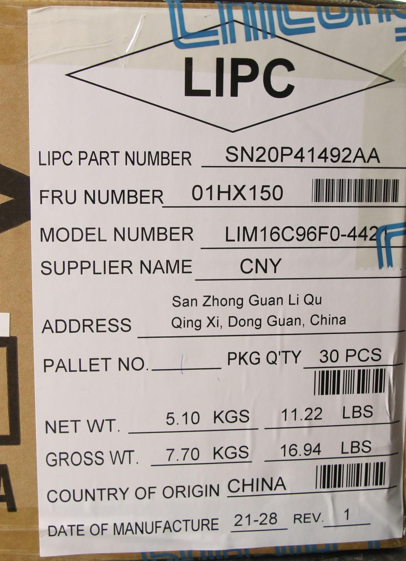 Lenovo Kb Lim16C96F04421 Fr Lts2 Nbl - 01HX150