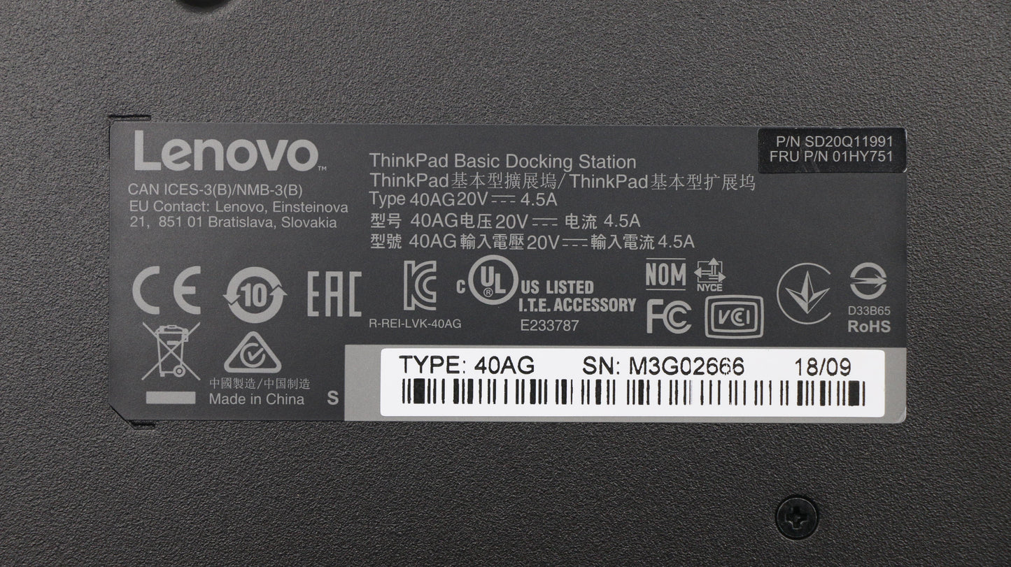Lenovo Docking Cs18 Me Dock Basic,Pan - 01HY751