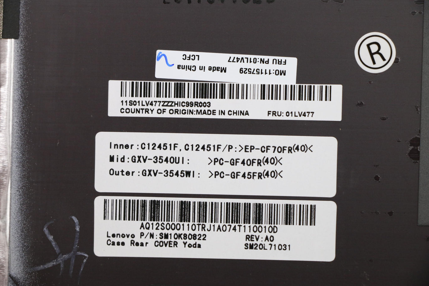 Lenovo Asm Case Rear Cover Silver - 01LV477