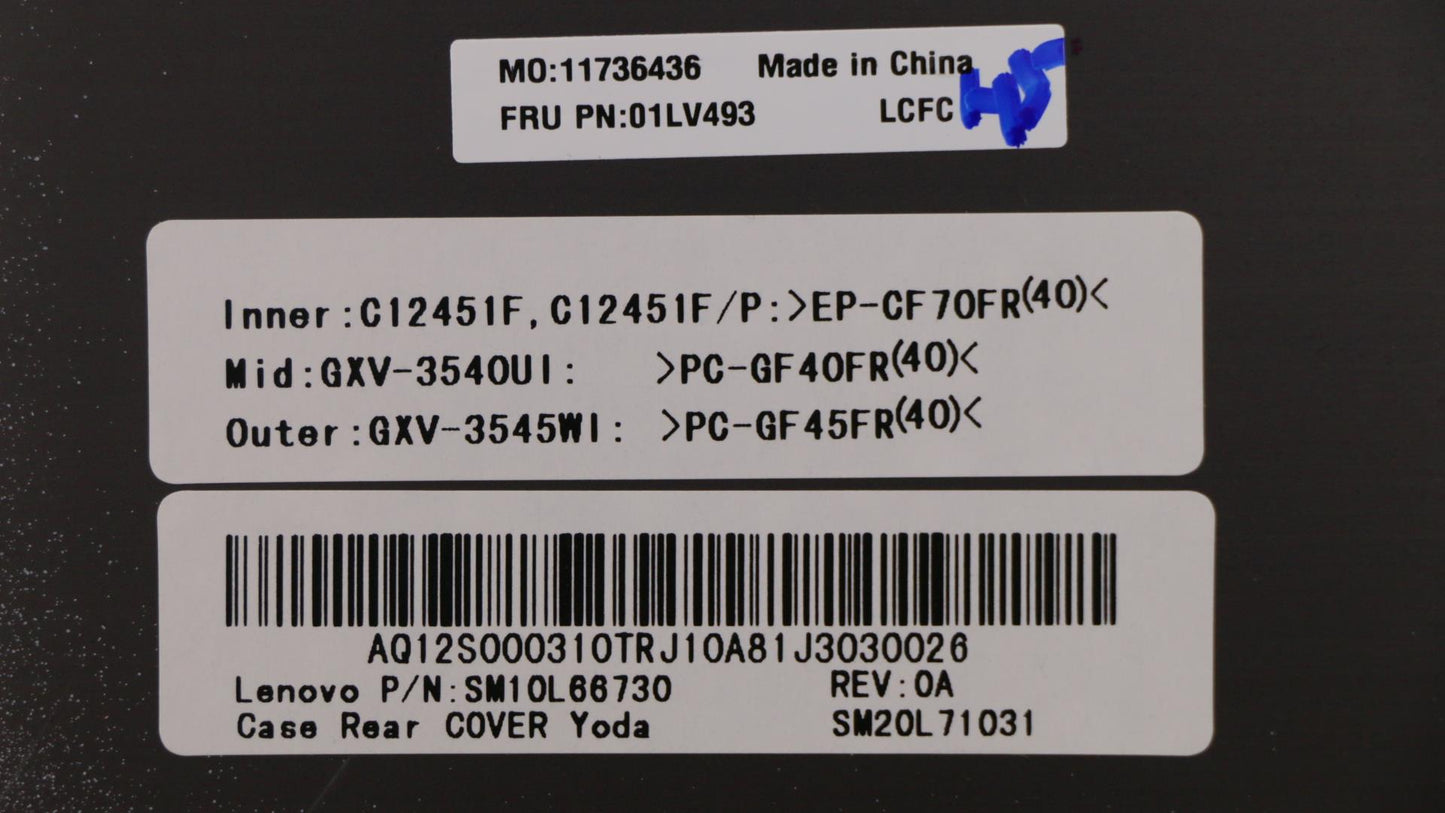 Lenovo Case Rear Cover Ir Silver - 01LV493