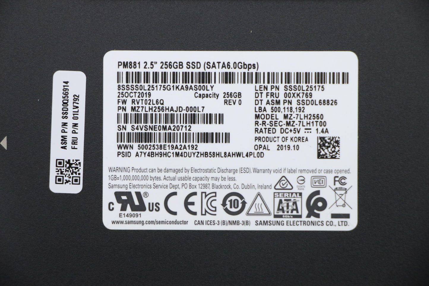 Lenovo Ssd256G2.59.5Mmsamsata3 - 01LV792