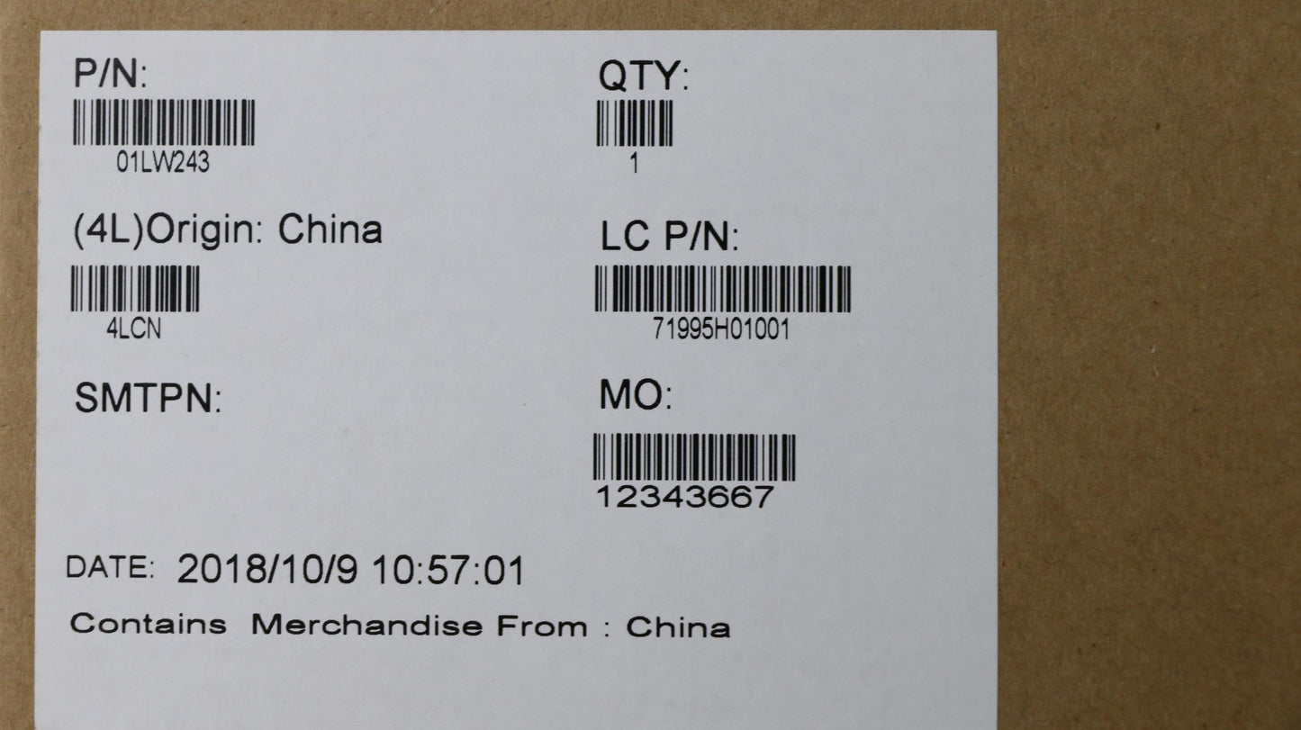 Lenovo El580 Log Up Assembly Non Fp - 01LW243