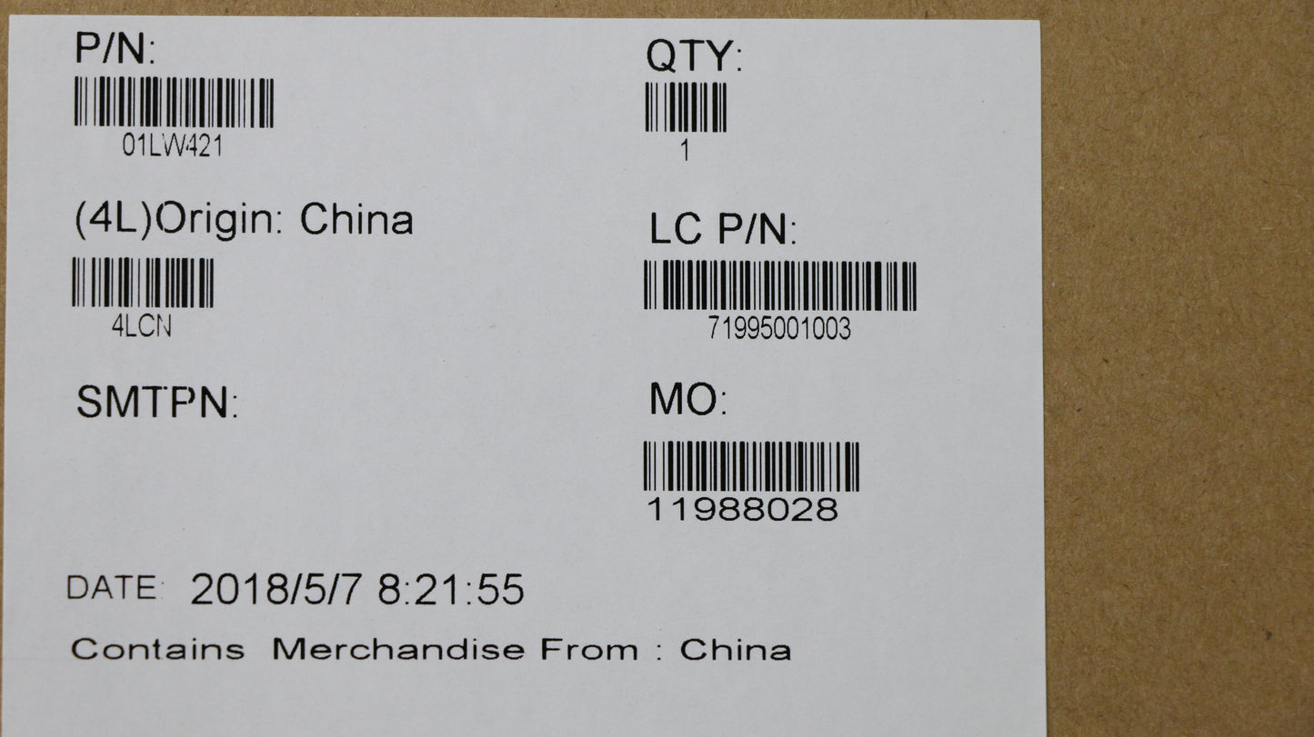 Lenovo Fru Ee580C Cover Wfpbk Cq - 01LW421