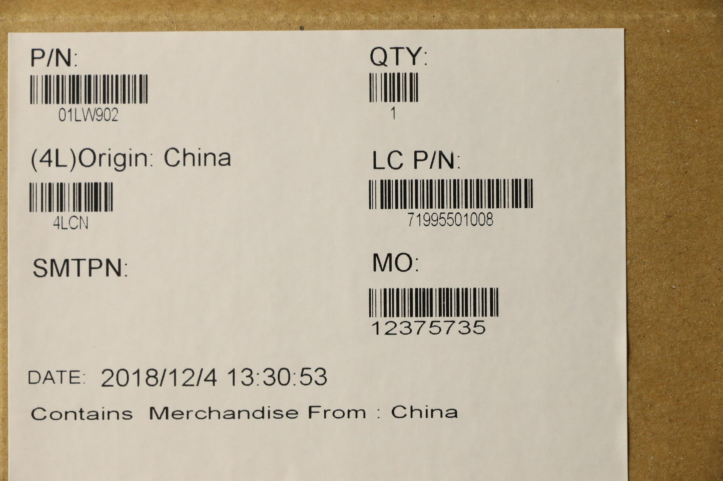 Lenovo I37130Uintel Hdwinntpmprc - 01LW902
