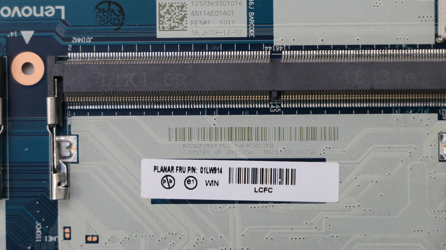 Lenovo I58250Uintel Uhdwinytpmhw - 01LW914