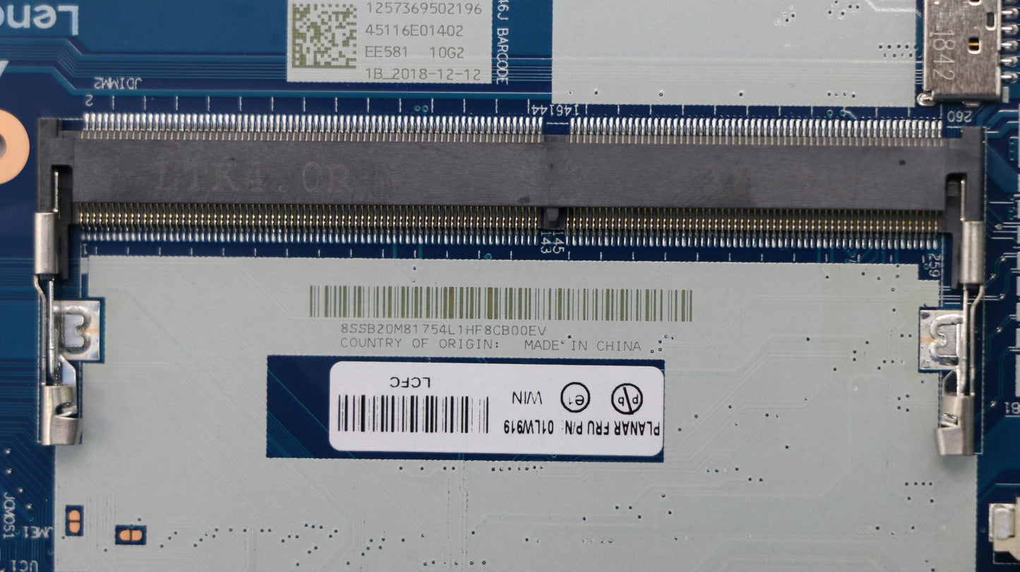 Lenovo I58250Uamd2Gbddr5Winytpmfw - 01LW919
