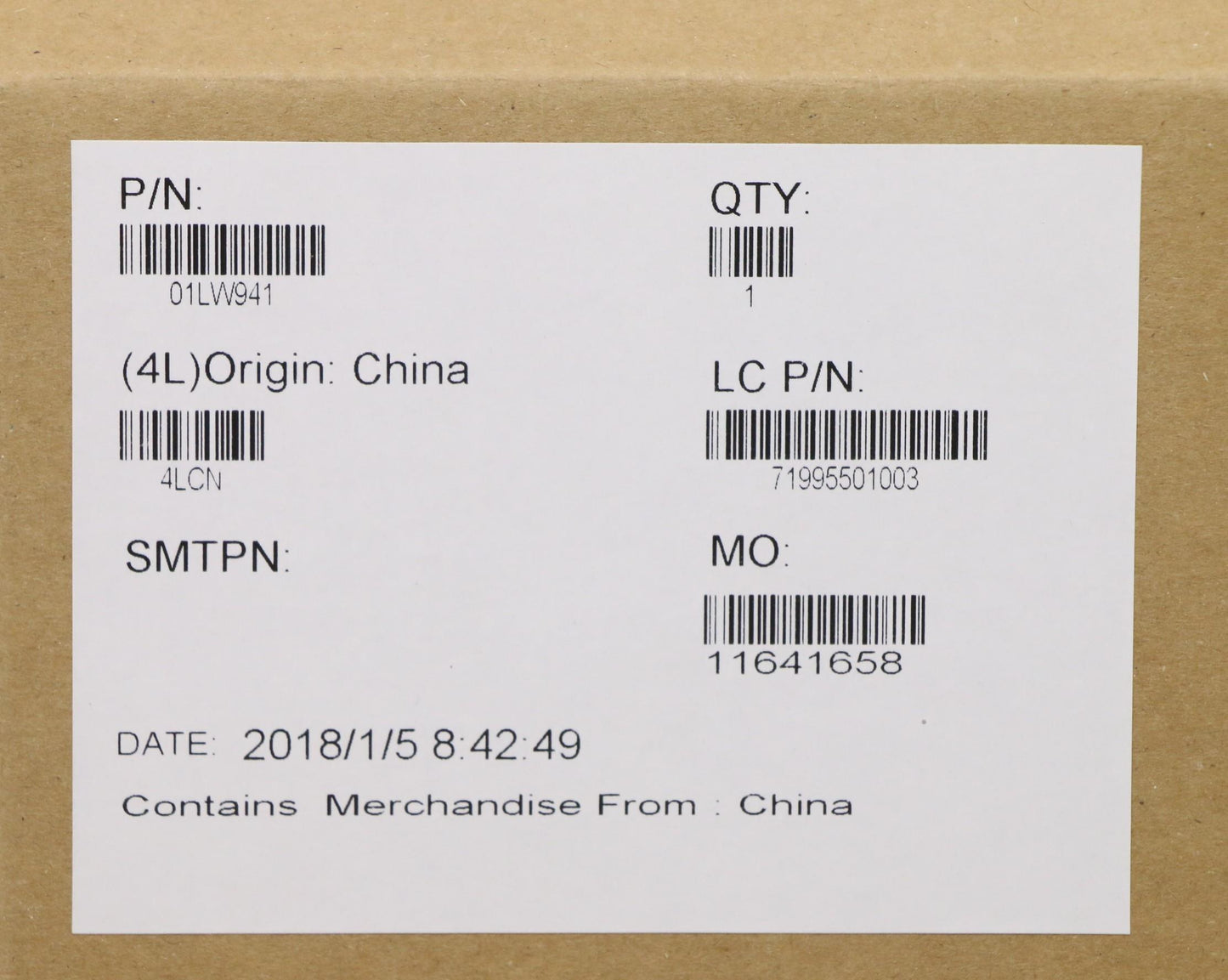 Lenovo Fru I7-8550U,Gra620,Nok,N-Tpm - 01LW941