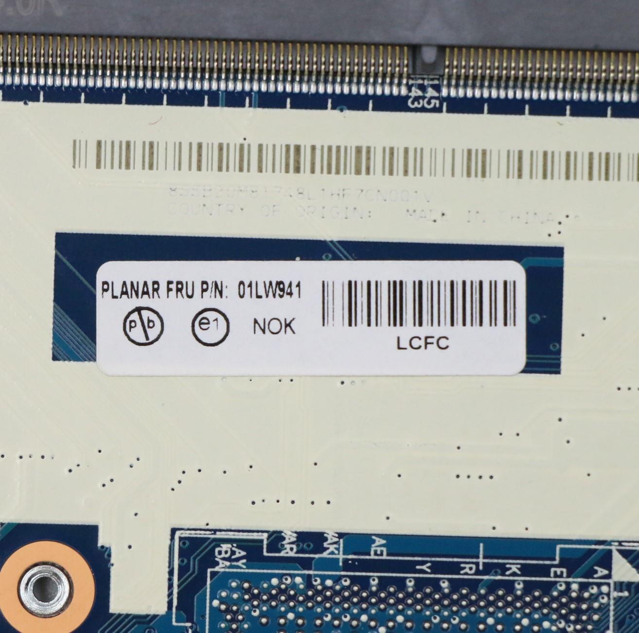 Lenovo Fru I7-8550U,Gra620,Nok,N-Tpm - 01LW941