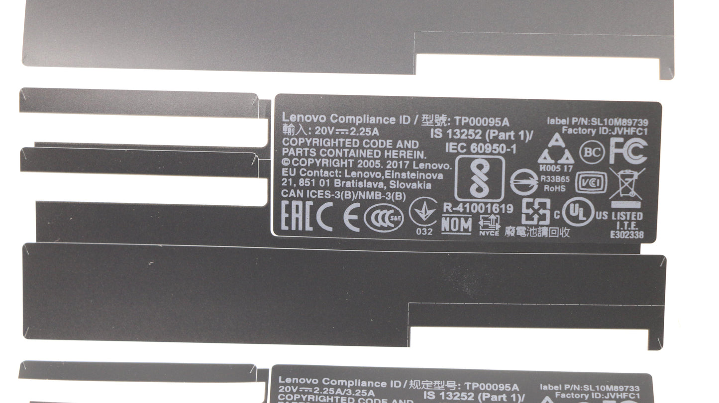 Lenovo Fru System Label Kit Black - 01LW947