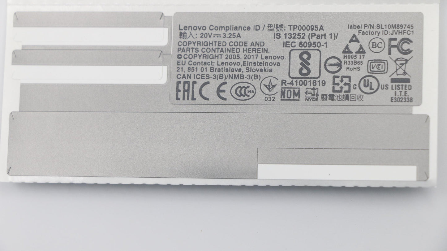 Lenovo Fru System Label Kit Silver - 01LW948