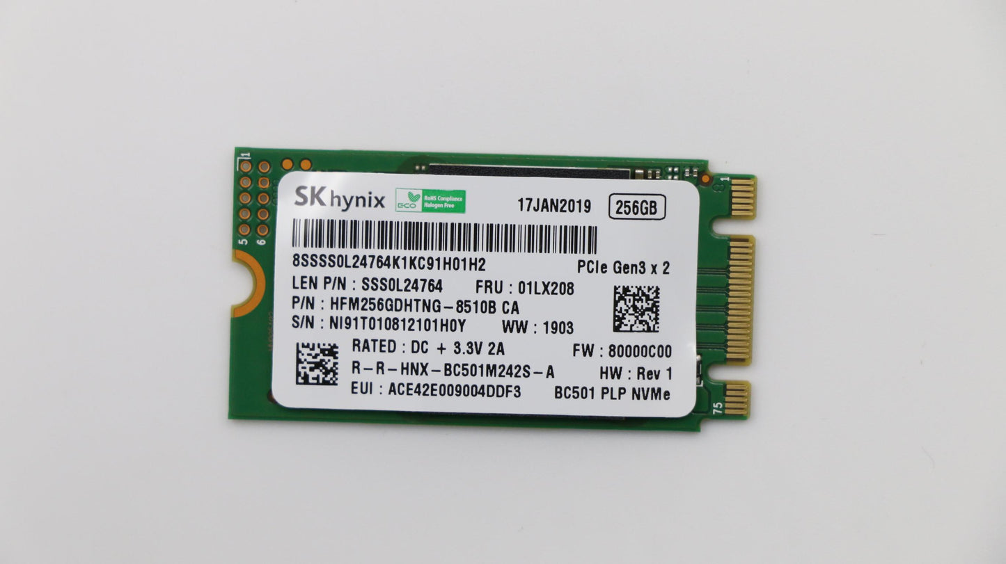 Lenovo 256G,M.2,2242,Pcie3X2,Skh - 01LX208