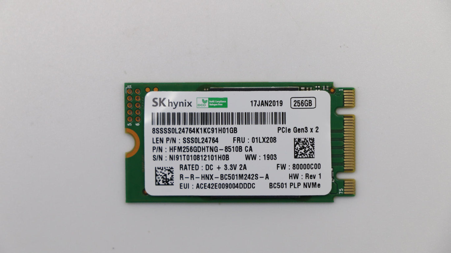 Lenovo 256G,M.2,2242,Pcie3X2,Skh - 01LX208