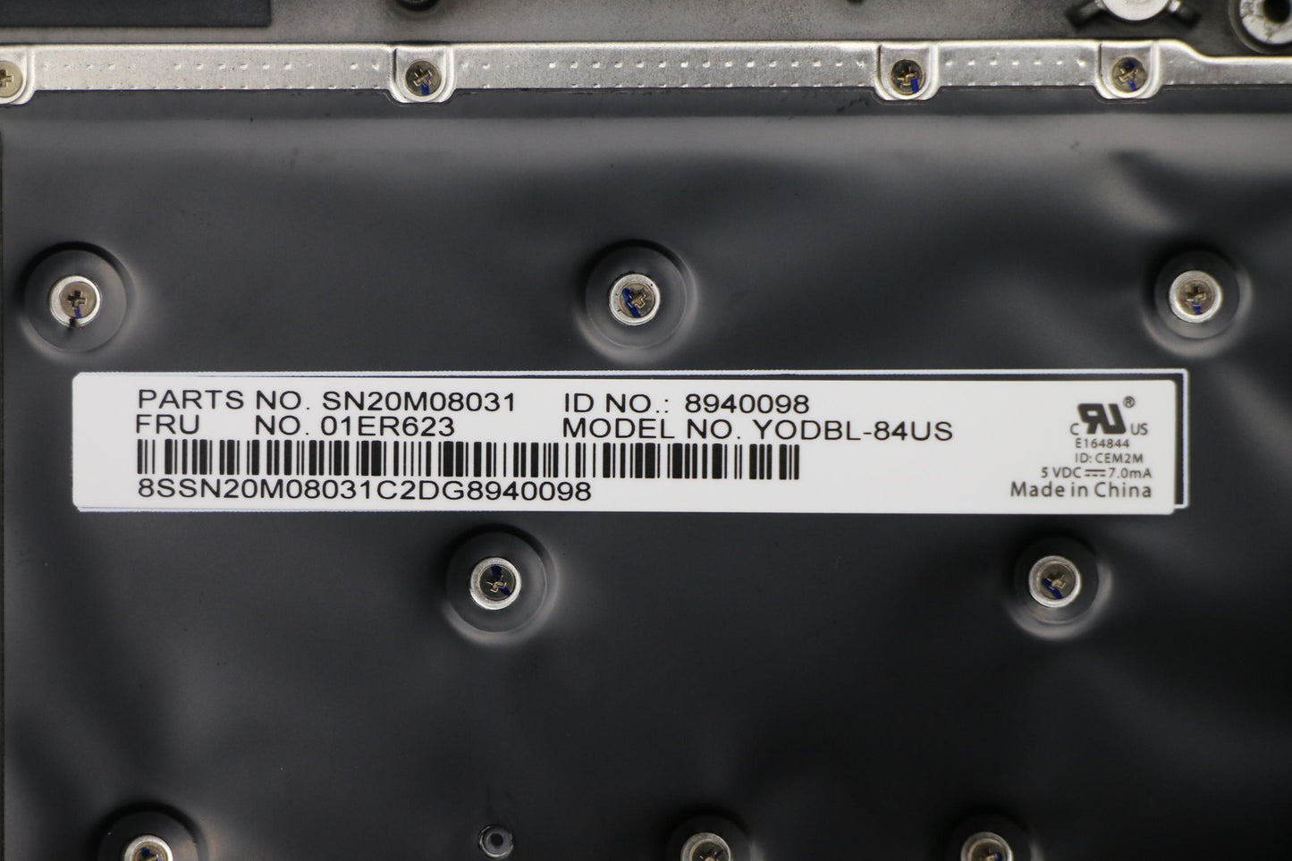 Lenovo Kbd Bezel Us Fpr Bk Chy - 01LX508