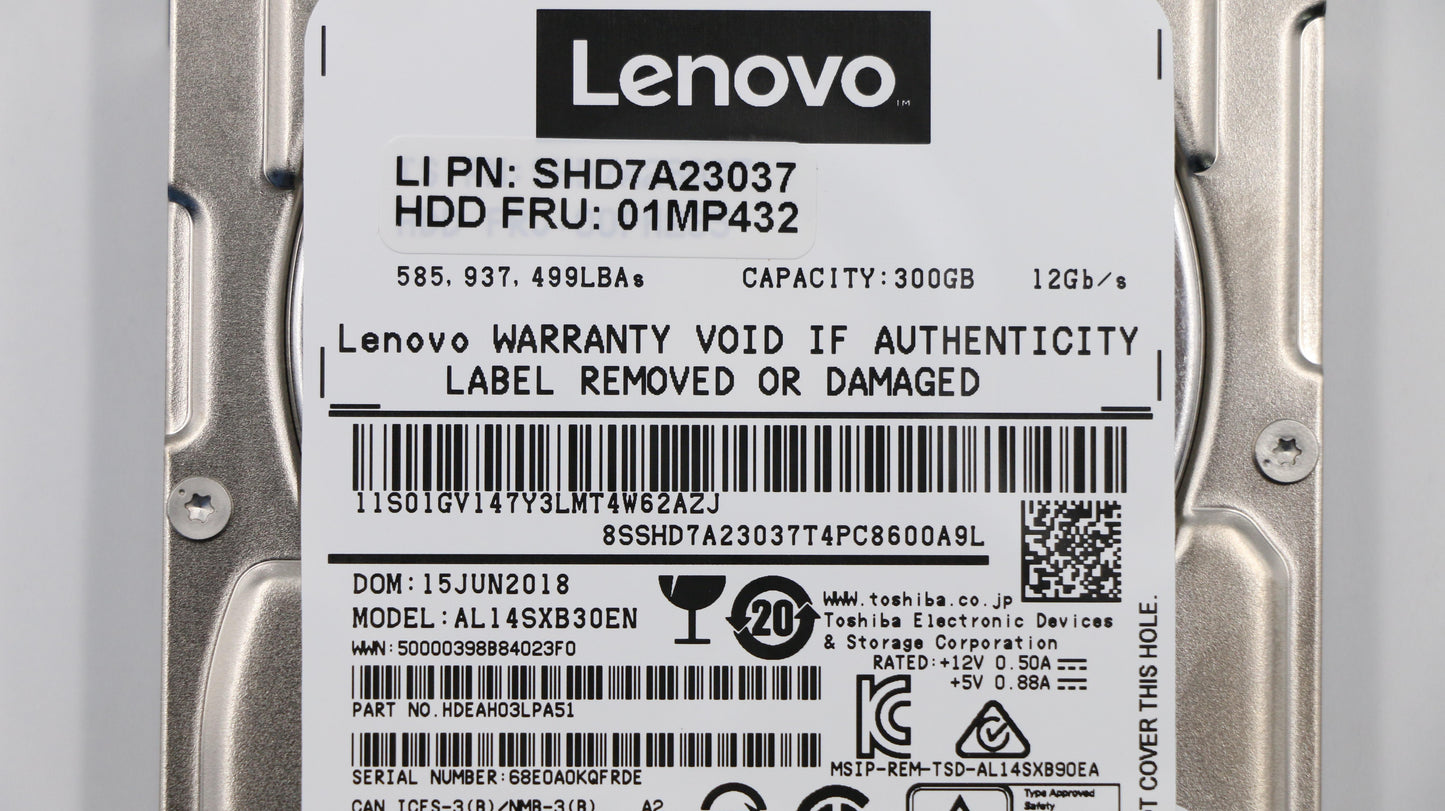 Lenovo Toshiba Al14Sx 2.5 15K 300Gb S - 01MP432