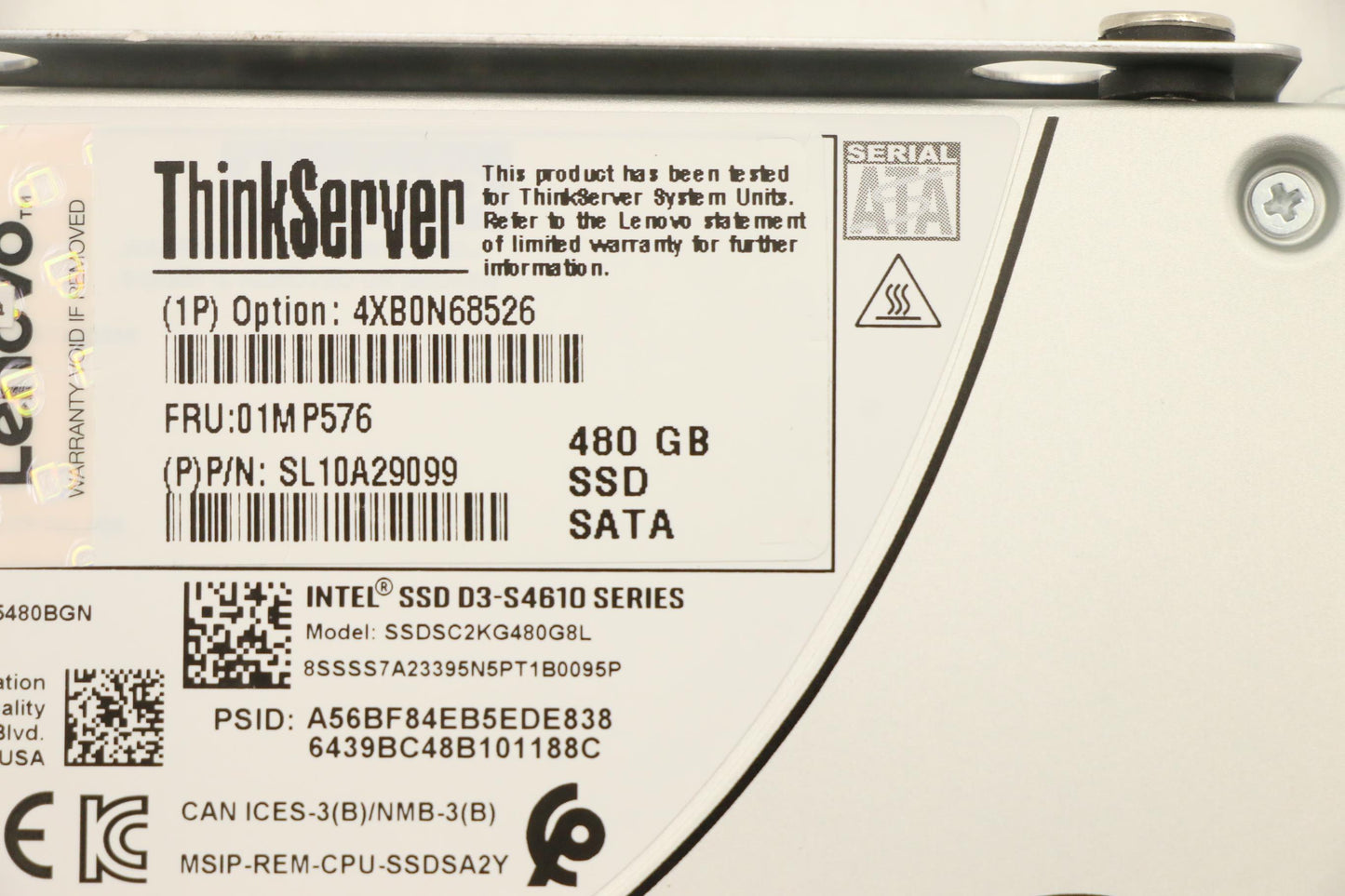 Lenovo Nhs 480Gb 6Gb Sata 2.5-Inch As - 01MP576