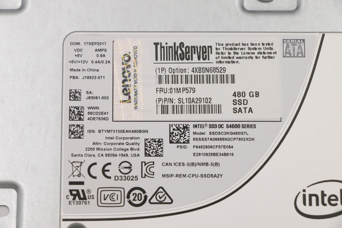 Lenovo Nhs 480Gb 6Gb Sata 2.5-Inch As - 01MP579