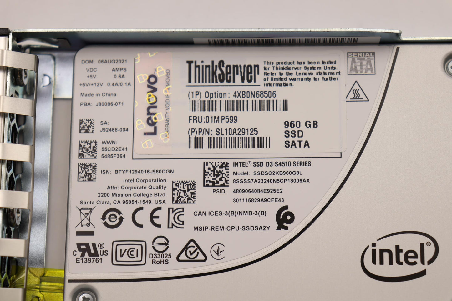 Lenovo Hs 960G Sata 6G 2.5 S4500 Ssd - 01MP599