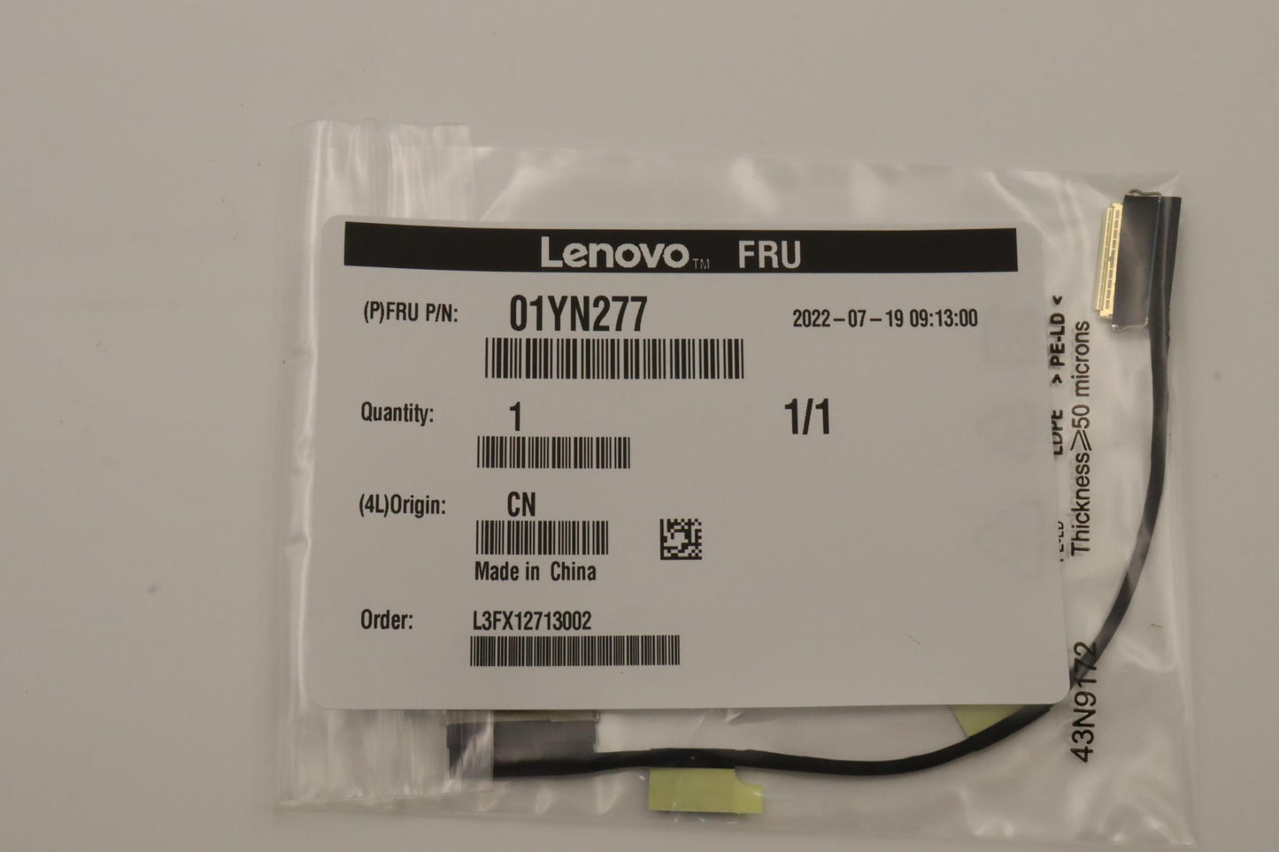 Lenovo Ft491 Cable Lcd Fhd No Touch X - 01YN277