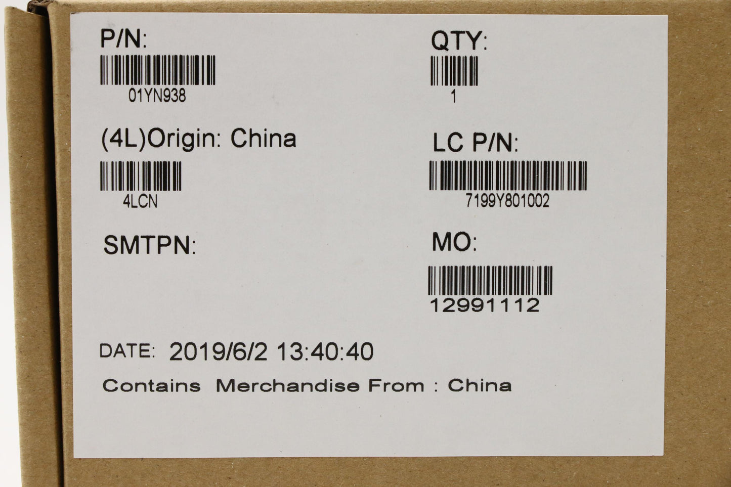 Lenovo Ft490 Label _Kits_T490 - 01YN938
