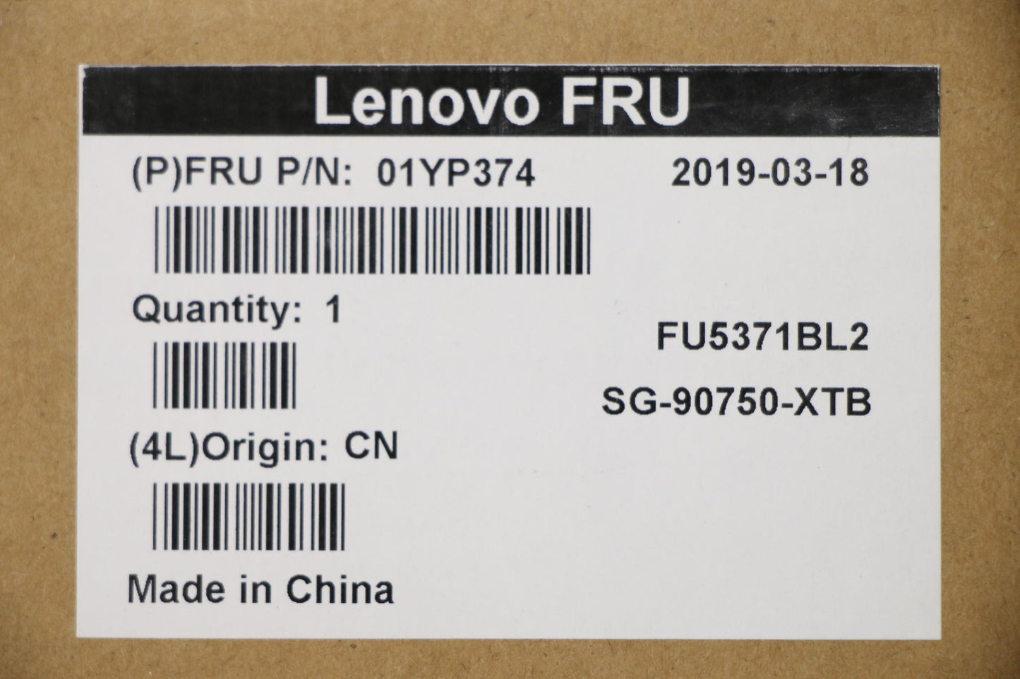 Lenovo 01YP374 Fru Como Fl Ltn Kbbl Bk Il