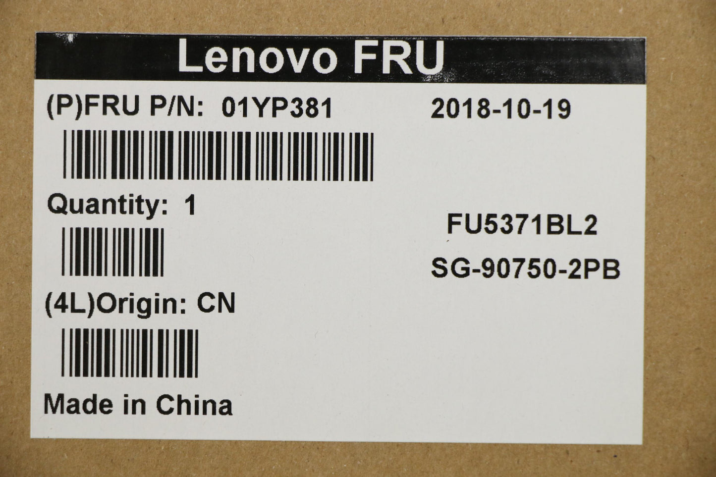 Lenovo 01YP381 Fru Como Fl Ltn Kbbl Bk Pt