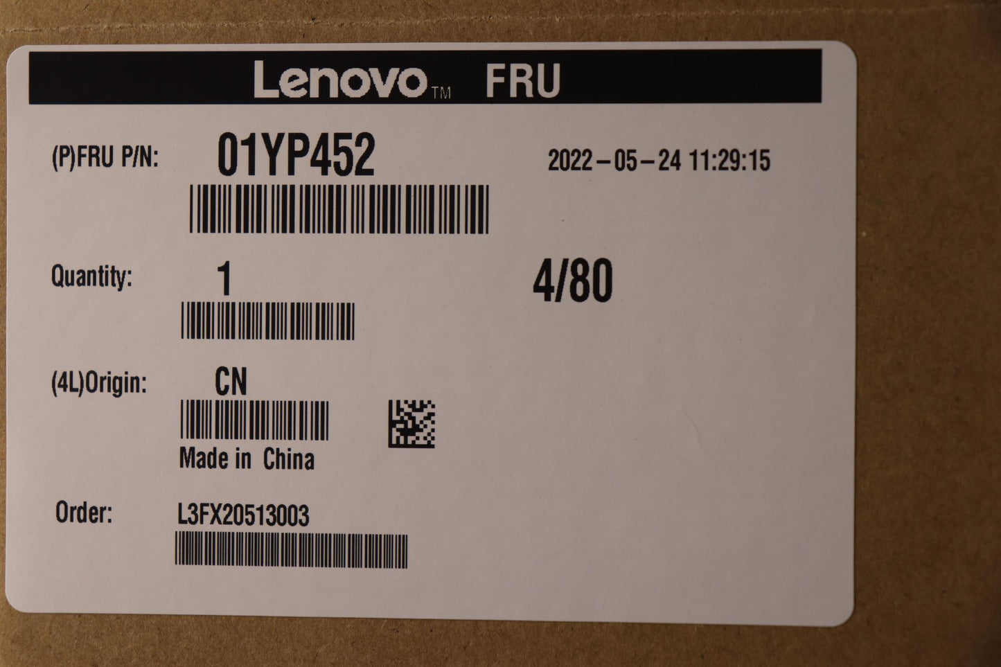 Lenovo 01YP452 Fru Como Fl Pmx Kbbl Bk De