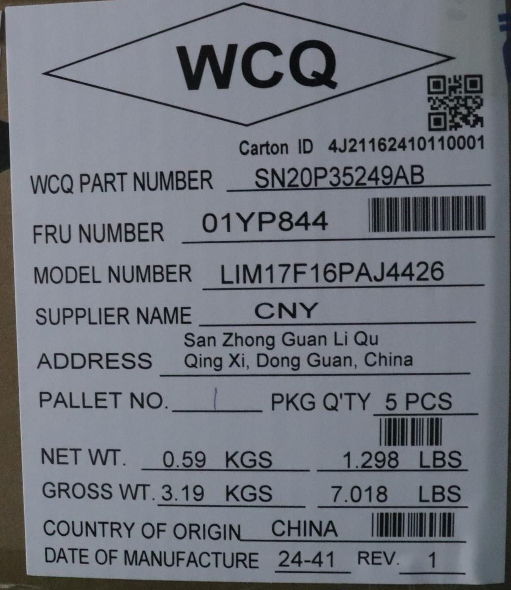 Lenovo Fru Como Sk Chy Kb-Bl Sv Br - 01YP844