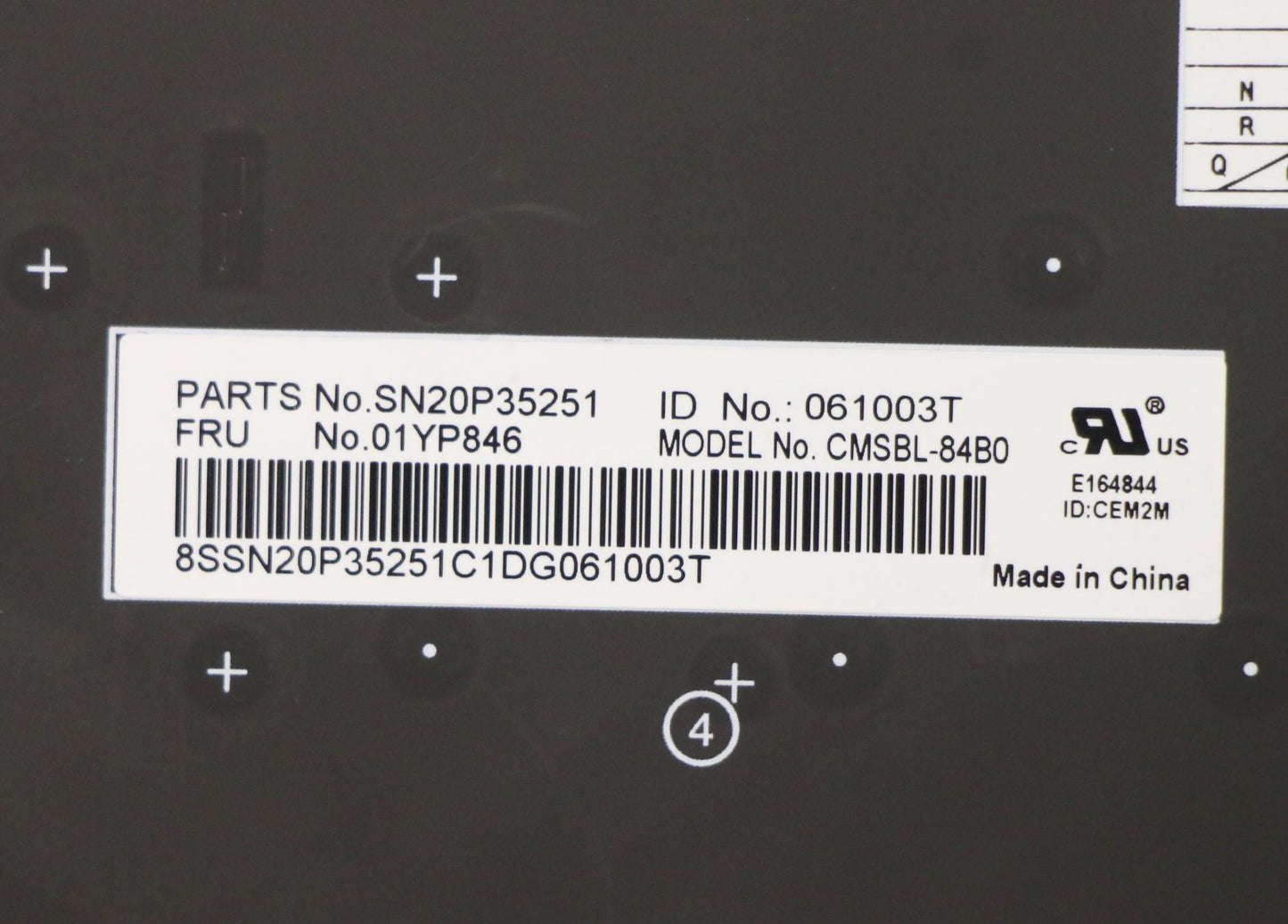 Lenovo Fru Como Sk Chy Kb-Bl Sv Be - 01YP846