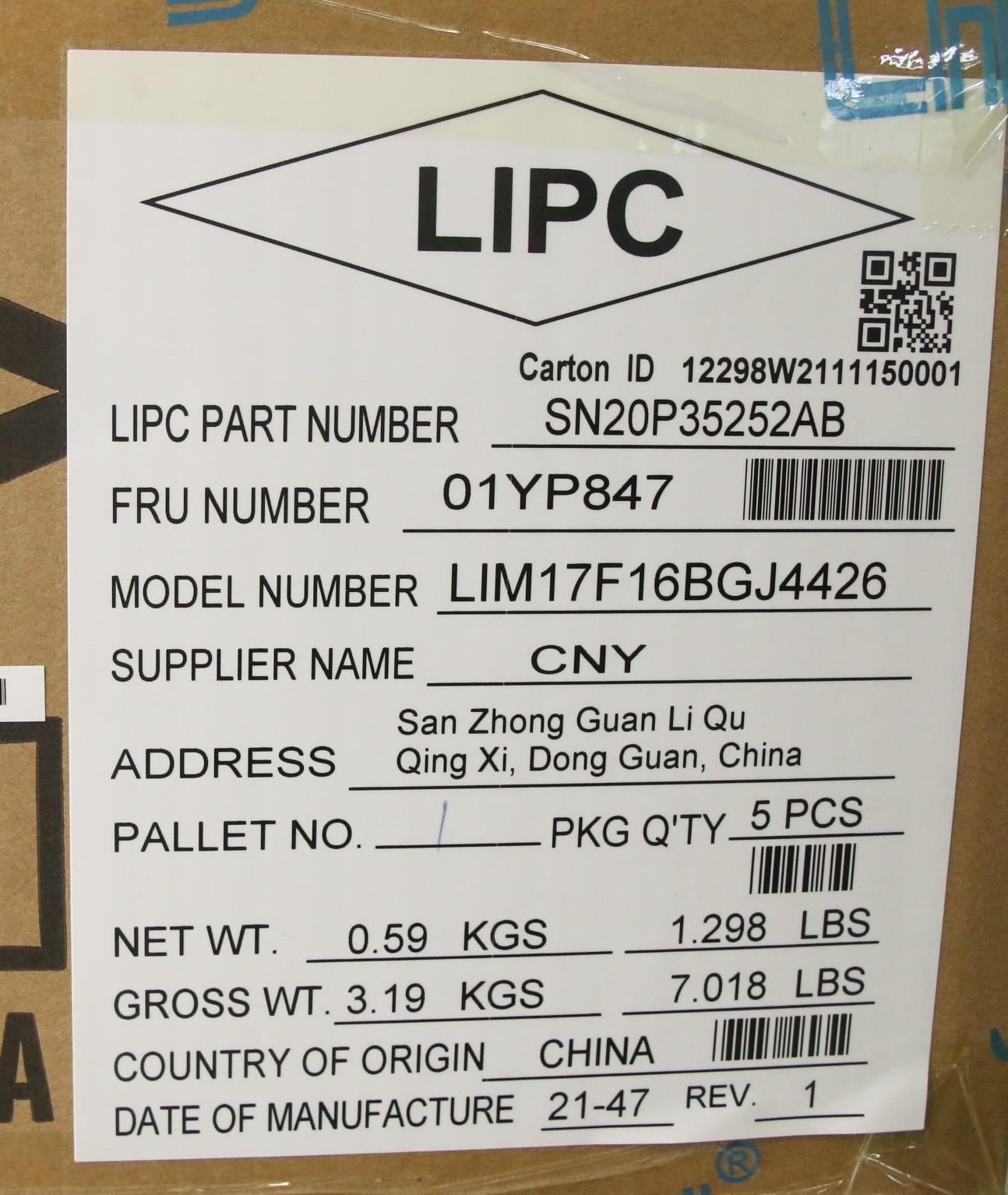 Lenovo Fru Como Sk Chy Kb-Bl Sv Bg - 01YP847