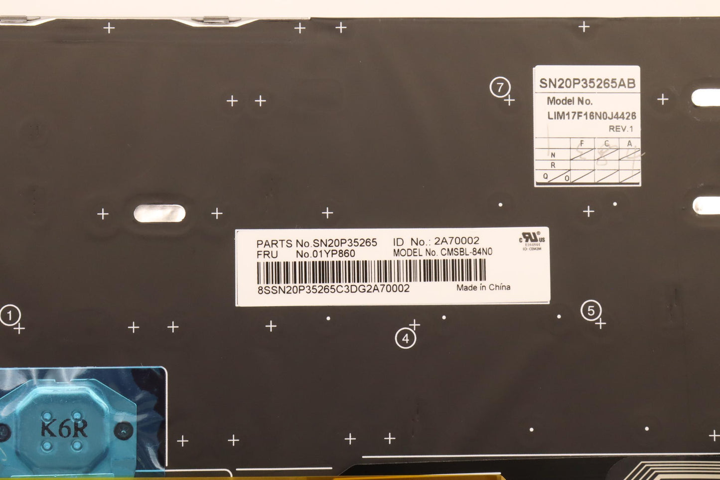 Lenovo Fru Como Sk Chy Kb-Bl Sv No - 01YP860