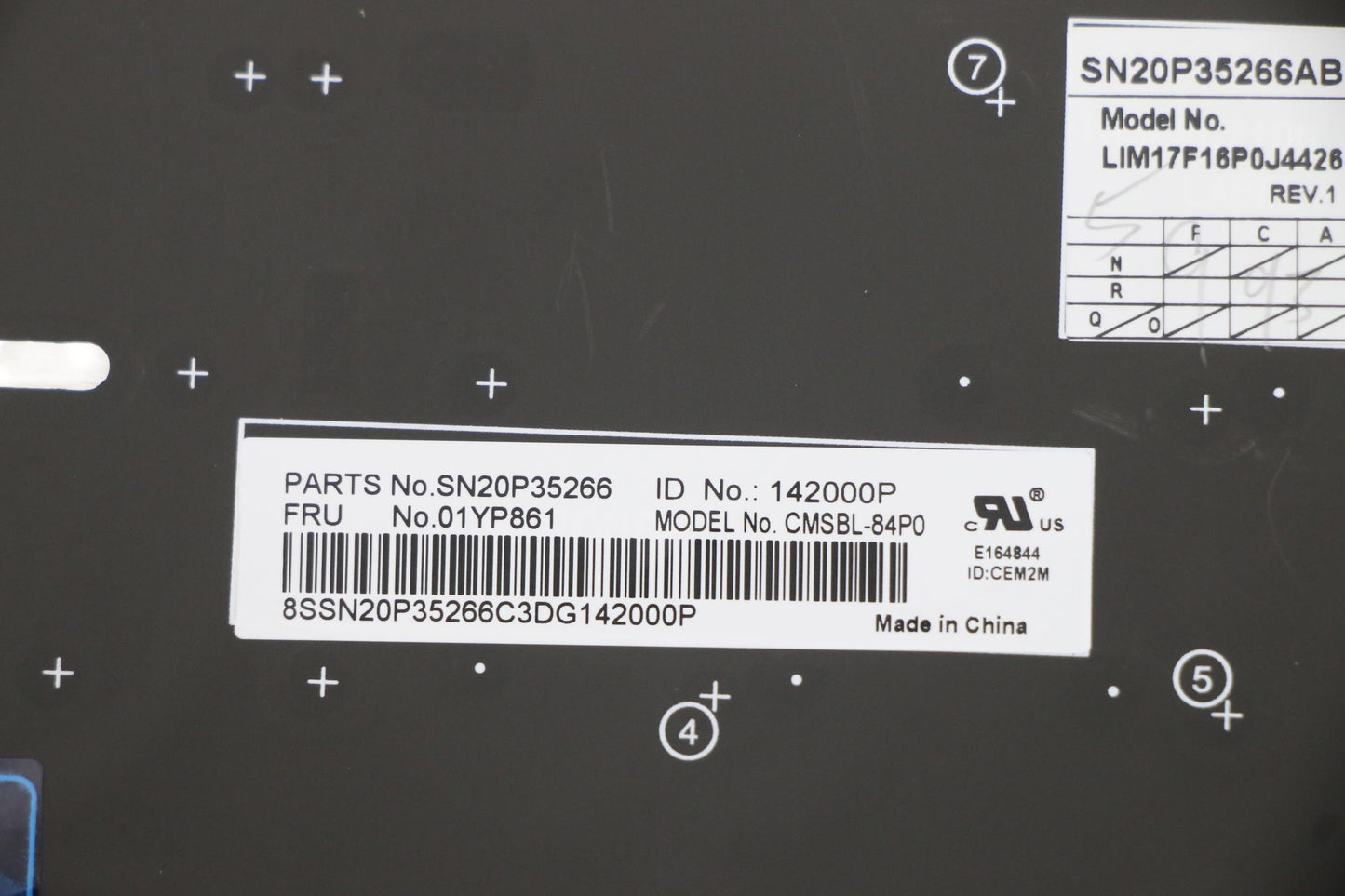 Lenovo Fru Como Sk Chy Kb-Bl Sv Pt - 01YP861