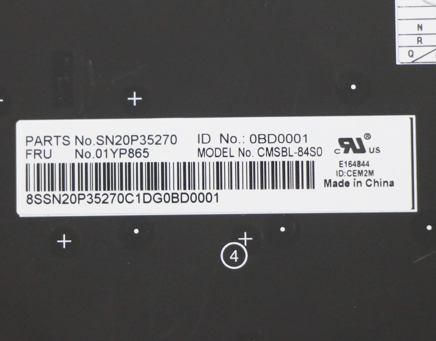Lenovo Fru Como Sk Chy Kb-Bl Sv Se - 01YP865