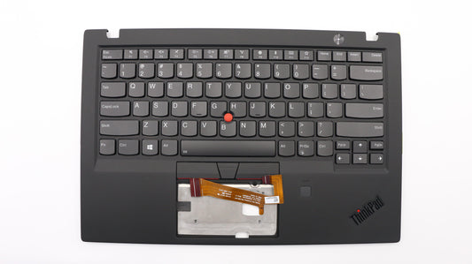 Lenovo (01YR573) C-Cover with Keyboard, USA English, Black, Backlit, with Fingerprint Reader