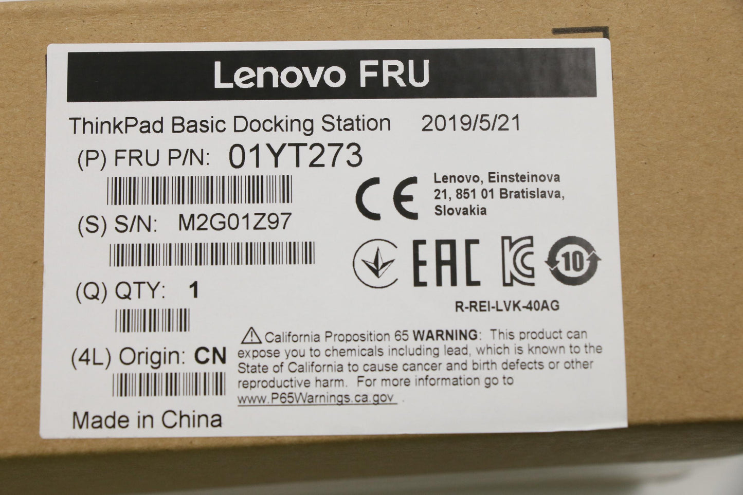Lenovo Docking Cs18 Me Dock Basic,Usi - 01YT273