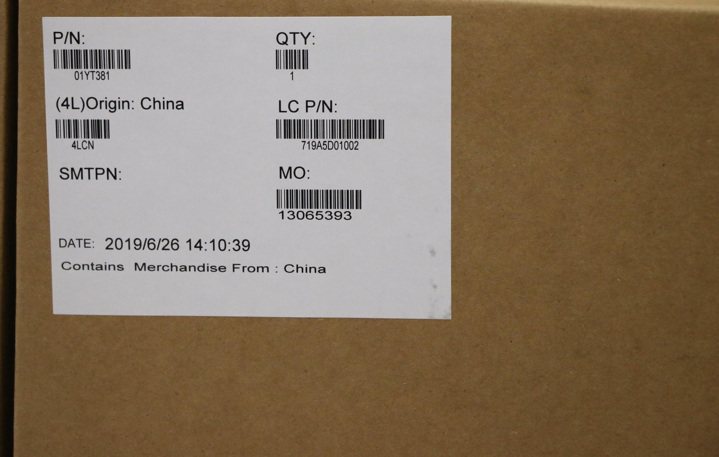 Lenovo Nok I7-8565U P 8Gb N-Tpm Swg - 01YT381