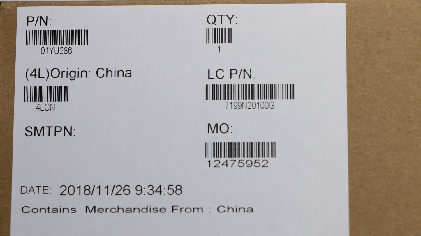 Lenovo Nok,I7-8750H,P6,4G,N-Tpm - 01YU286