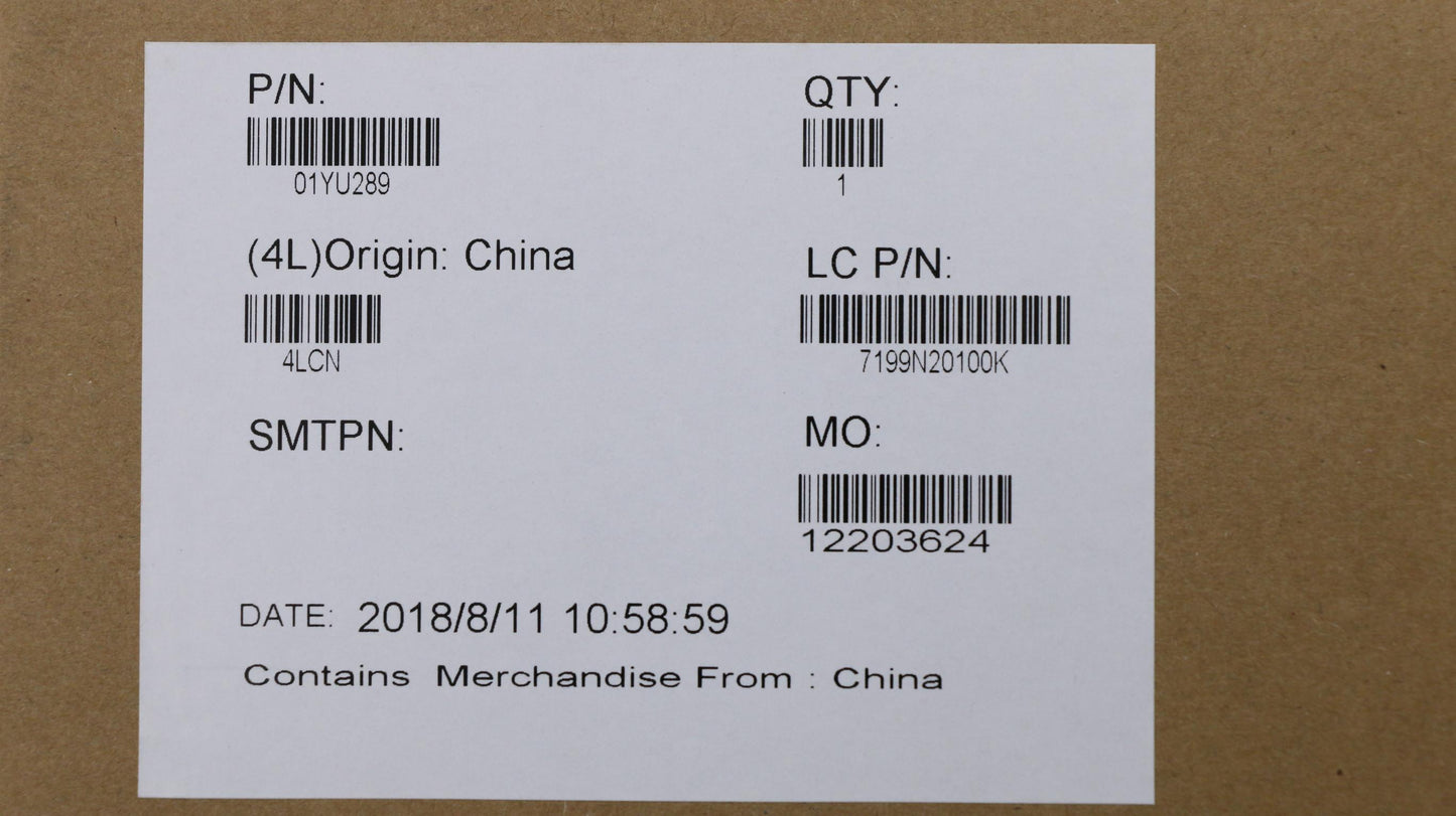 Lenovo Nok,I7-8850H,P6,4G,Amt,Y-Tpm2 - 01YU289