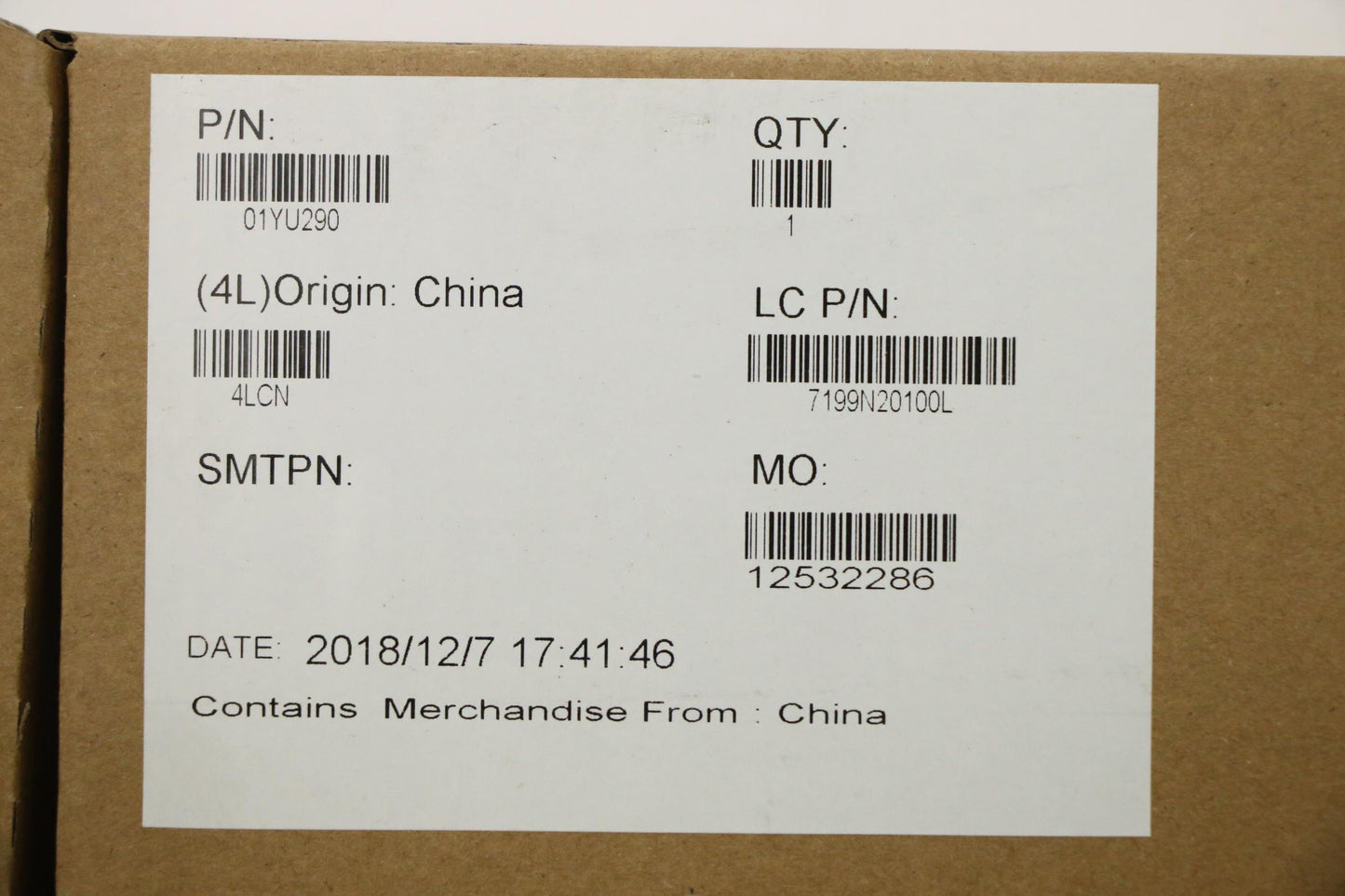 Lenovo Nok,I7-8850H,P6,4G,Amt,N-Tpm - 01YU290